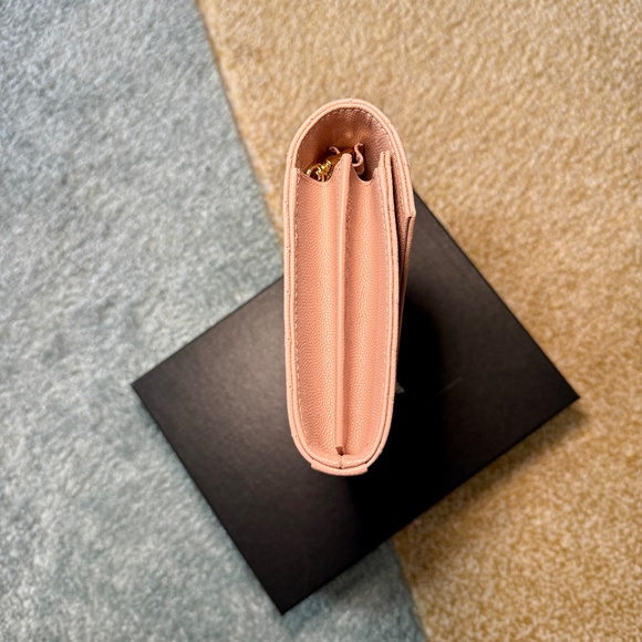 YSL Cassandre Chain Wallet Leather Dark Beige - Picture 6 of 7